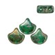 Ginko Leaf Beads 7.5x7.5mm Emerald Rembrandt